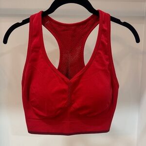Zella Red Racerback Mesh-Back Sports Bra